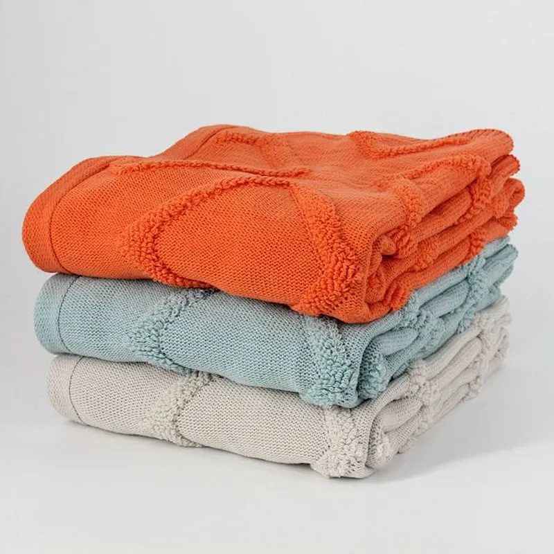 100% Acrylic Tufted Knitted Throw