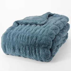100% Polyester Super Soft Spandex Rabbit Faux Fur Blanket