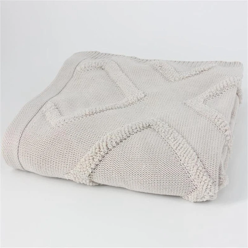 100% Acrylic Tufted Knitted Throw