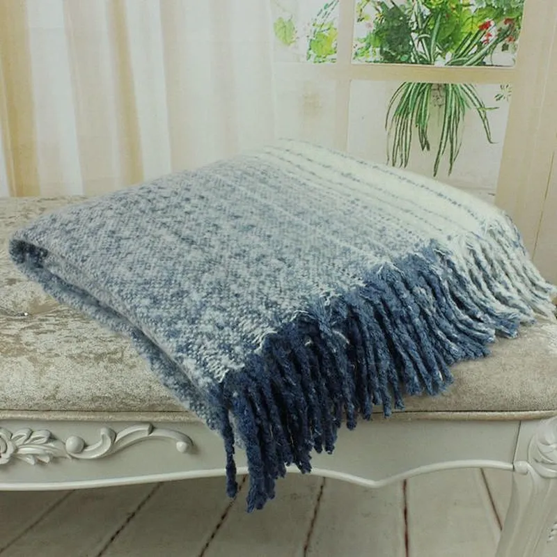 100% Acrylic Disgraded Decorative Soft Sofa Faux Mohair Throw