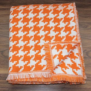 100% Acrylic Soft Houndstooth Woven Office Blanket