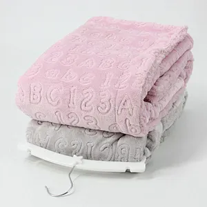 100% Polyester BSCI Wholesale Soft  Embossed Flannel fleece Baby Blanket