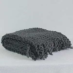 100% Polyester China Wholesale BSCI Fringes Sofa Crochet Chenille Throw