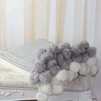 100% Acrylic Pompom Spain Home Soft Spring Blanket