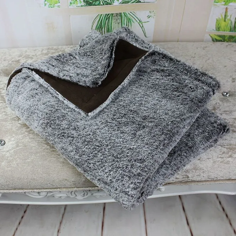 100%Polyester Ombre Home Bed Sofa PV Fur Throw
