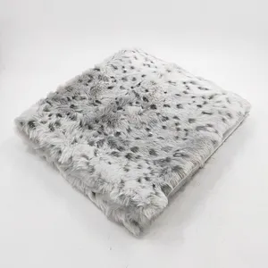 Luxury Home Decorative Sofa Bed Lepard Jacquard Faux Fur Blanket
