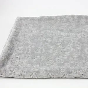100% Polyester BSCI Wholesale Soft  Embossed Flannel fleece Baby Blanket