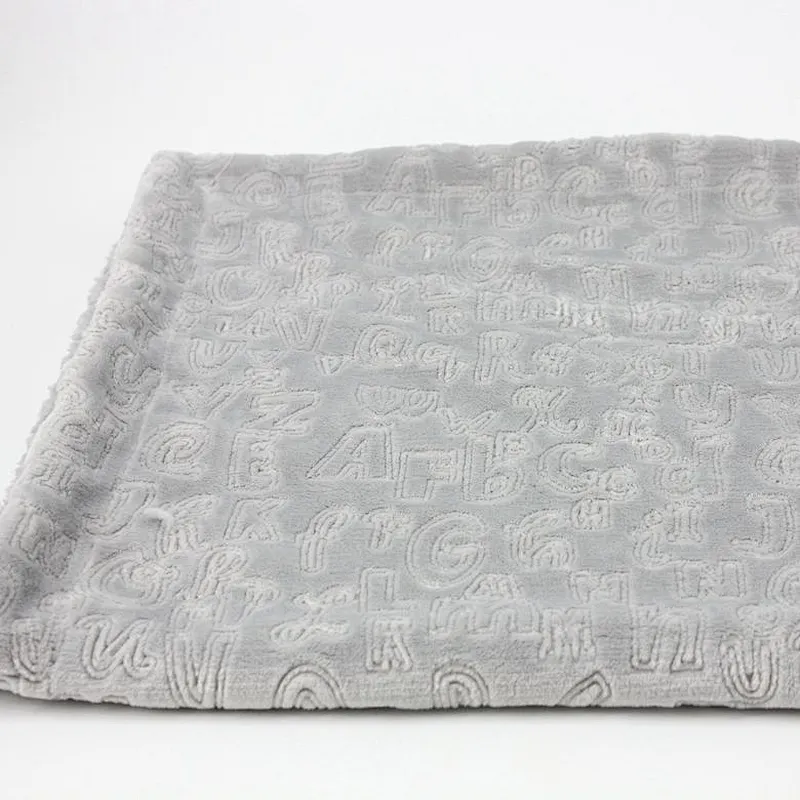 100% Polyester BSCI Wholesale Soft  Embossed Flannel fleece Baby Blanket