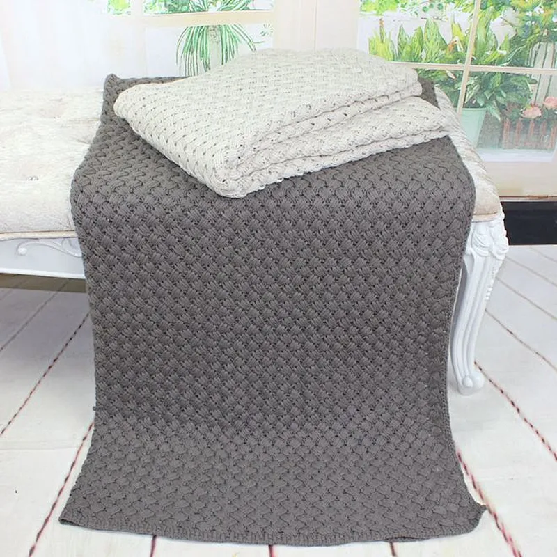 100% Acrylic Winter Heavy Chunky Sofa Decorative Knitting Throw Blanket