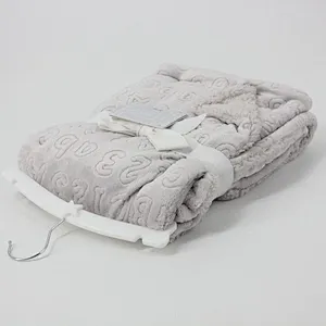 100% Polyester BSCI Wholesale Soft  Embossed Flannel fleece Baby Blanket