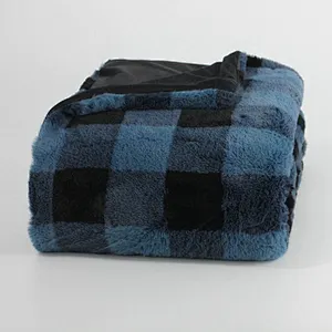 100% Polyester Buffalo Jacquard Rabbit Mink Fur Throw