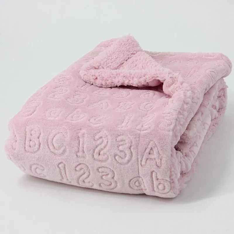 100% Polyester BSCI Wholesale Soft  Embossed Flannel fleece Baby Blanket