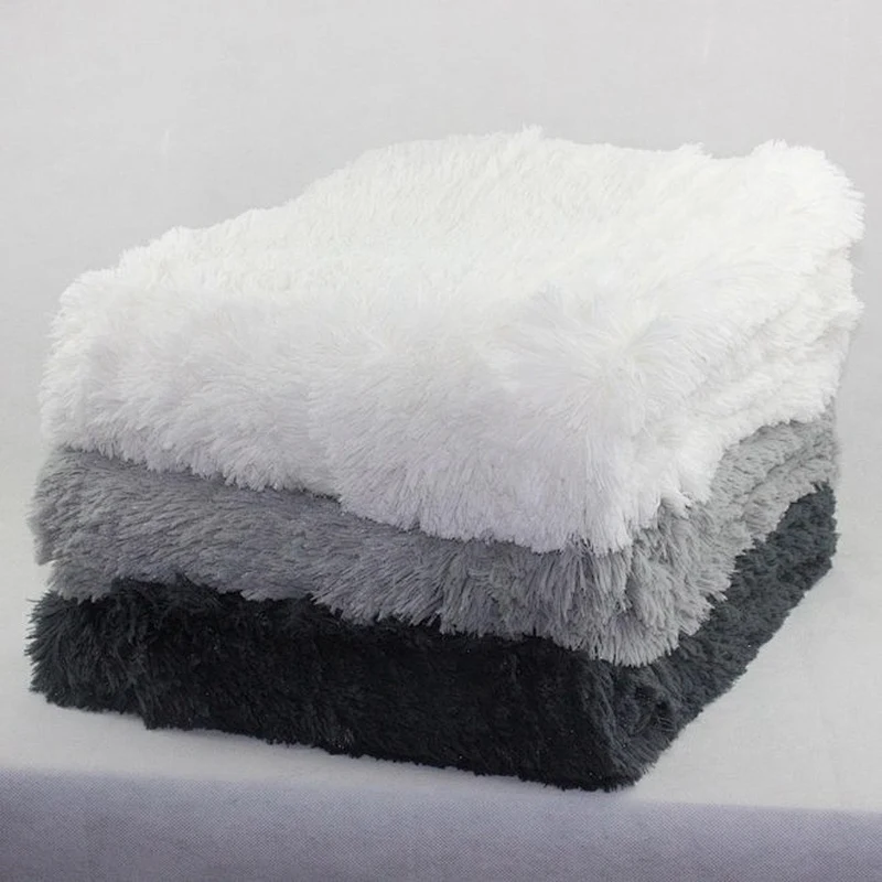 100% Polyester Long Hair Decorative PV fur Blanket
