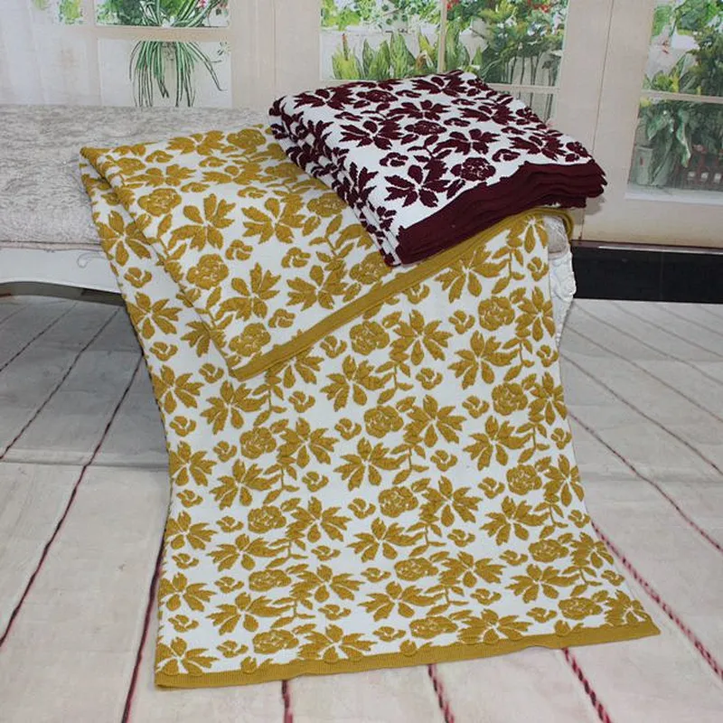 100%Acrylic Super Soft Sofa Knitted Jacquard Printed Throw