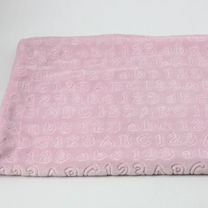 100% Polyester BSCI Wholesale Soft  Embossed Flannel fleece Baby Blanket