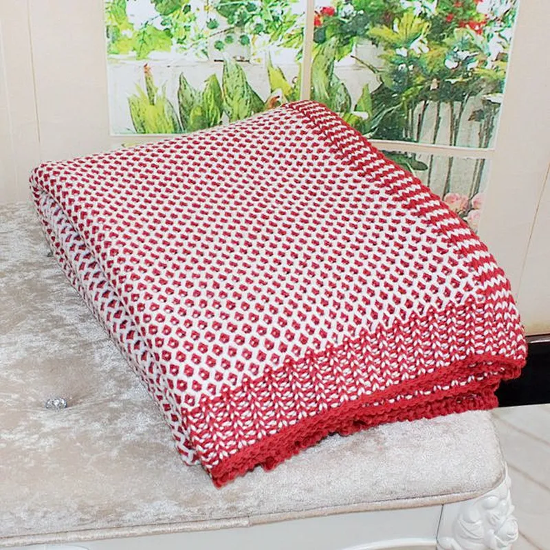 3D 100% Acrylic Sofa Decorative Soft Jacquard Knitted Throw