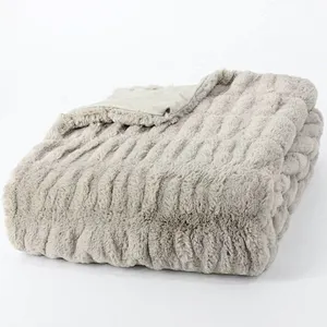 100% Polyester Super Soft Spandex Rabbit Faux Fur Blanket