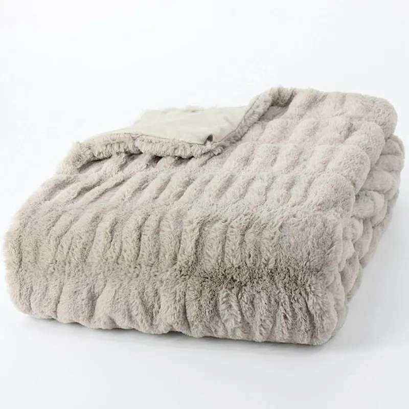 100% Polyester Super Soft Spandex Rabbit Faux Fur Blanket