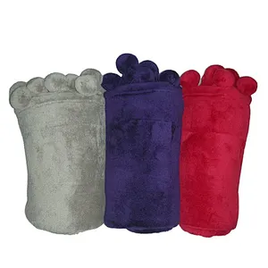 100%Polyester Super Soft Cheap Pom Pom  Coral Fleece Blanket