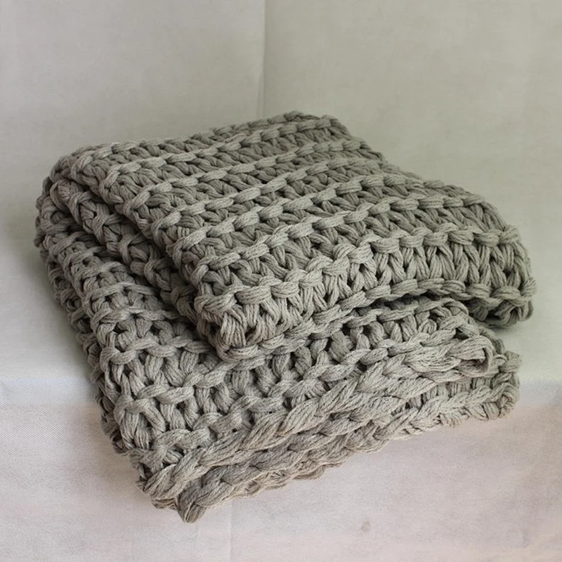 100% Acrylic Sofa Decorative Super Chunky Knitted Throw