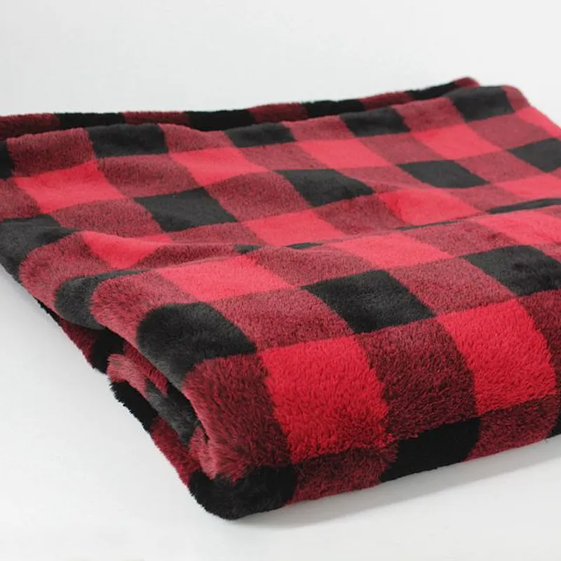 100% Polyester Buffalo Jacquard Rabbit Mink Fur Throw