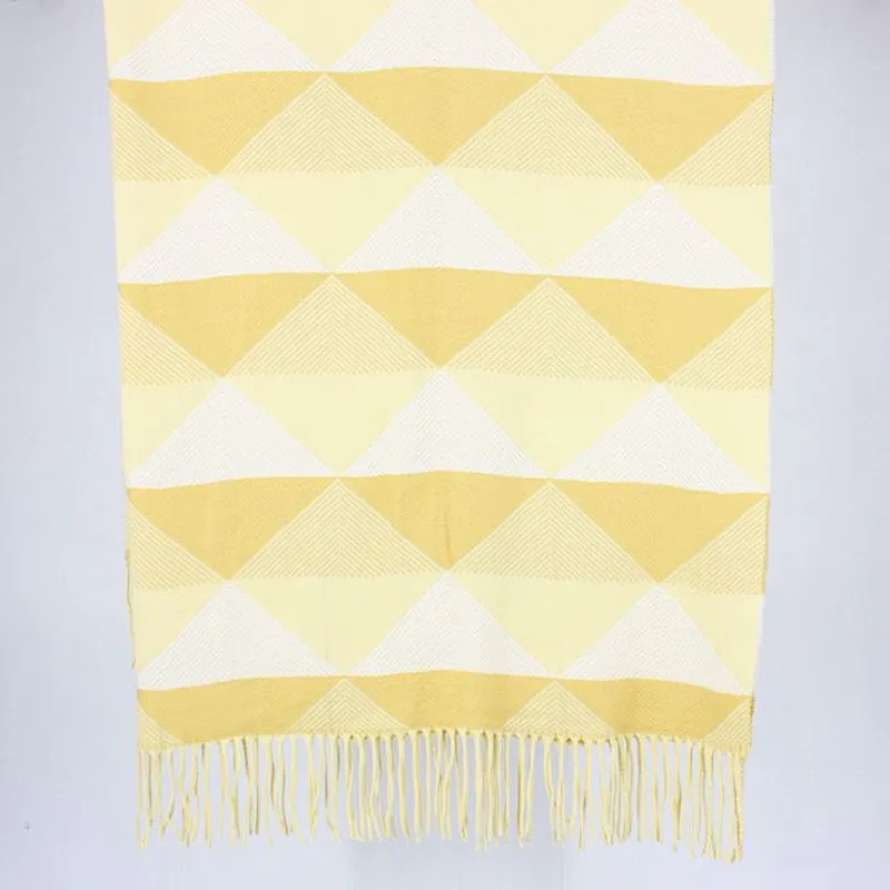 100% Acrylic Custom Geo Woven Jacquard Spring Summer Throw