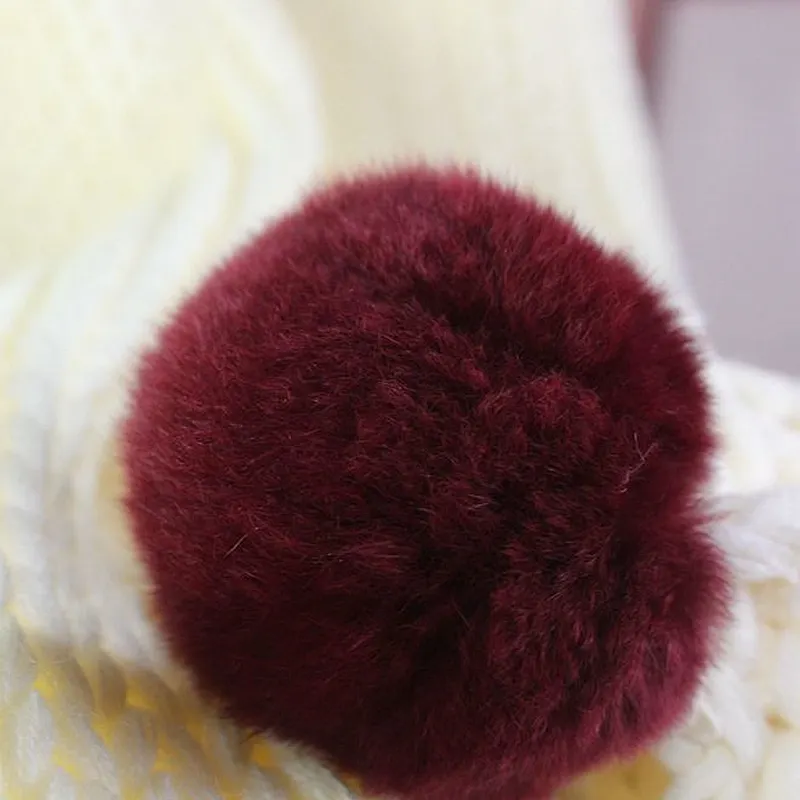 100% Acrylic Sofa Decorative Chunky Knitted Hand Pompom Plaid