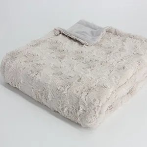 100% Polyester Swirl Air Brushed PV Fur Throw
