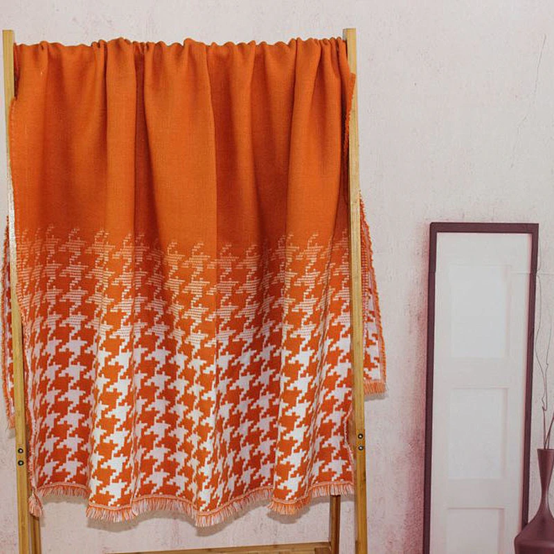 100% Acrylic Soft Houndstooth Woven Office Blanket