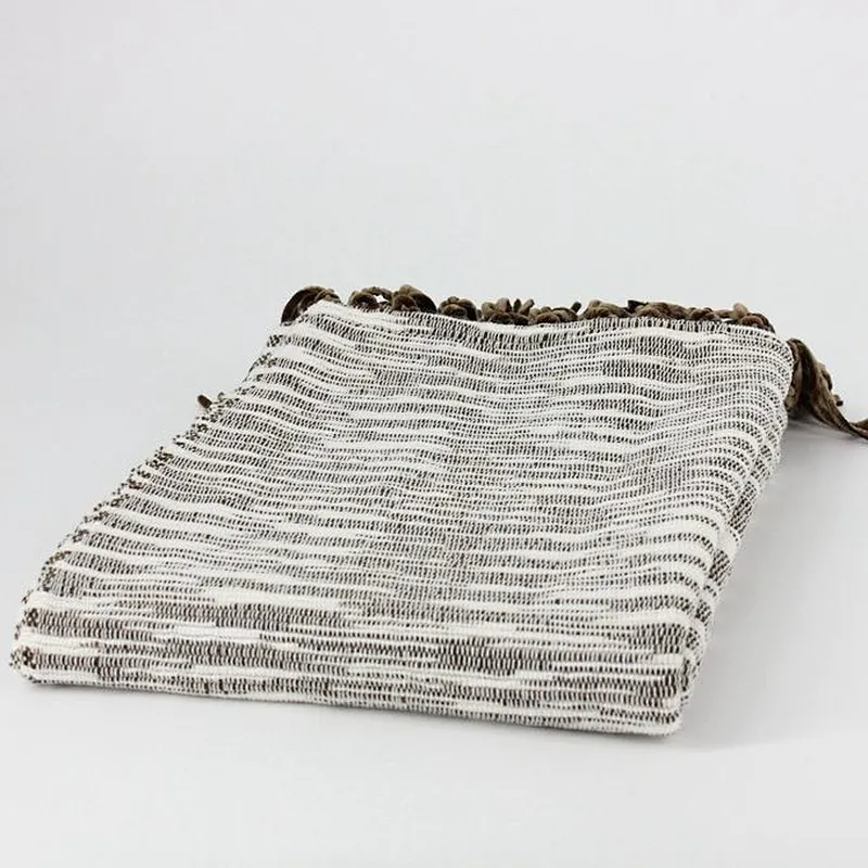 100% Acrylic Sofa Decorative Throw  Blanket China with Chenille Fringed