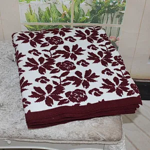 100%Acrylic Super Soft Sofa Knitted Jacquard Printed Throw