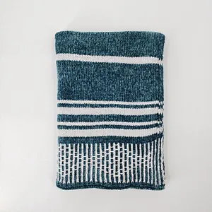 100% Polyester Sofa Decorative Knitted Chenille Throw