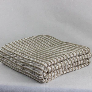 100% Acrylic Sofa Decorative Chunky Stripe  Knitted Throw
