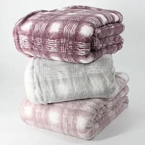 100% Polyester Soft Printed Rabbit Faux Fur Blanket