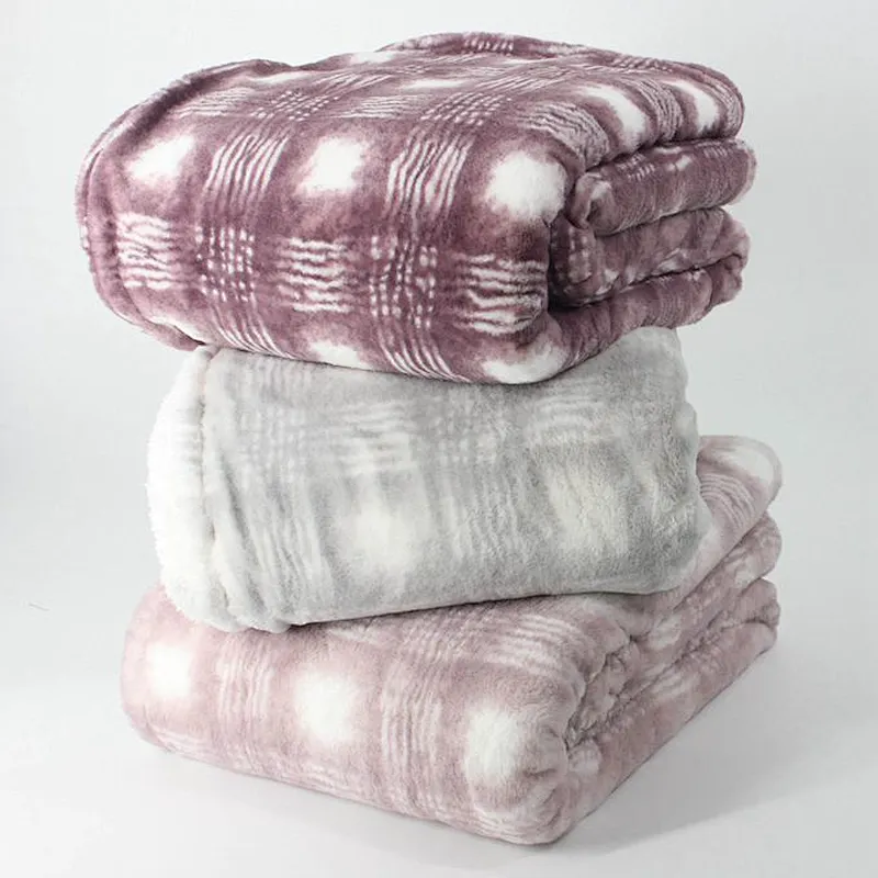 100% Polyester Soft Printed Rabbit Faux Fur Blanket