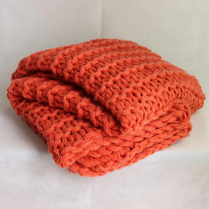 100% Acrylic Sofa Decorative Super Chunky Knitted Throw