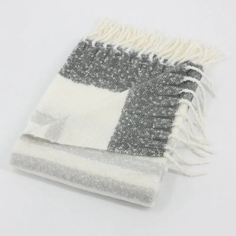 100% Acrylic Soft Purple Stripe Mohair Floor Blanket