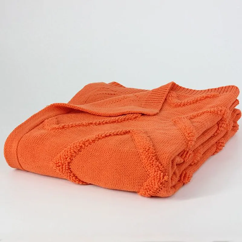 100% Acrylic Tufted Knitted Throw
