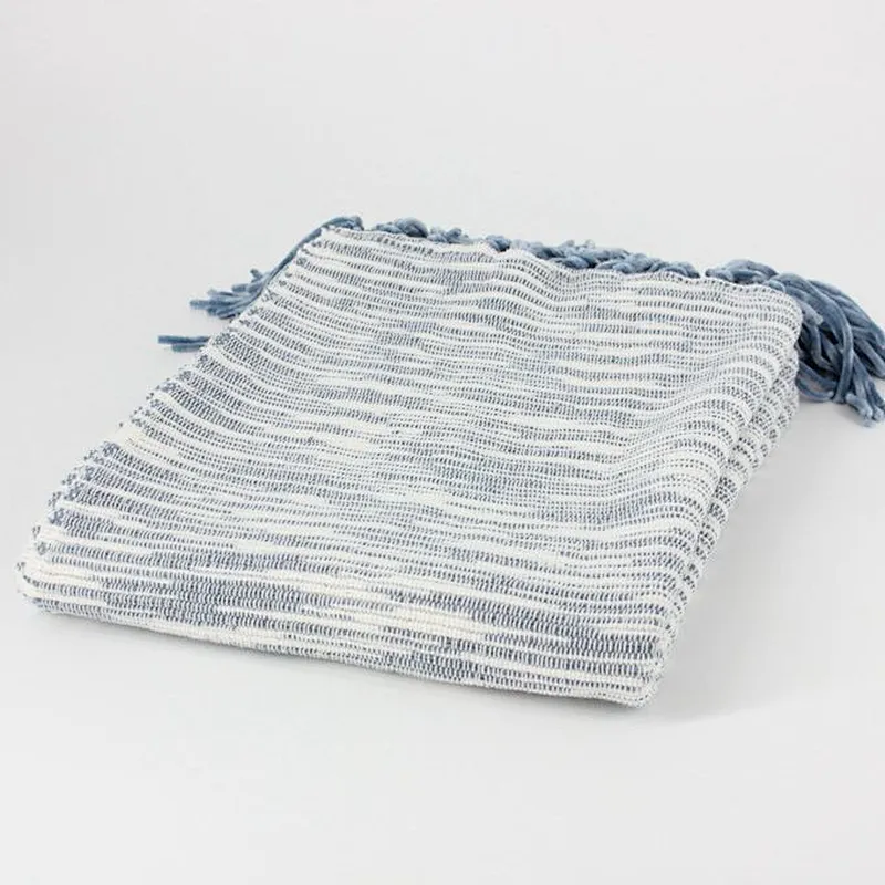 100% Acrylic Sofa Decorative Throw  Blanket China with Chenille Fringed