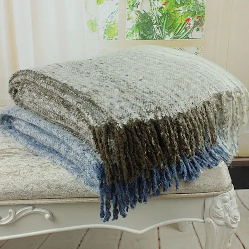 100% Acrylic Disgraded Decorative Soft Sofa Faux Mohair Throw