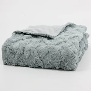 100% Polyester Silver Foil Printed Quilted PV Mink Fur Blanket