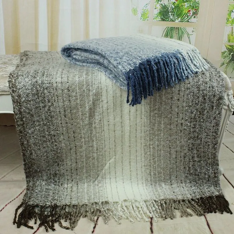 100% Acrylic Disgraded Decorative Soft Sofa Faux Mohair Throw