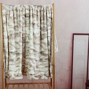 100%Polyester Brushed Printing PV Luxury Faux Fur Throw