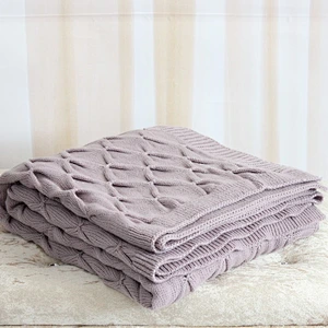 100% Acrylic 3D  Sofa Decorative  Super Soft Luxury Knit Throw Blanket