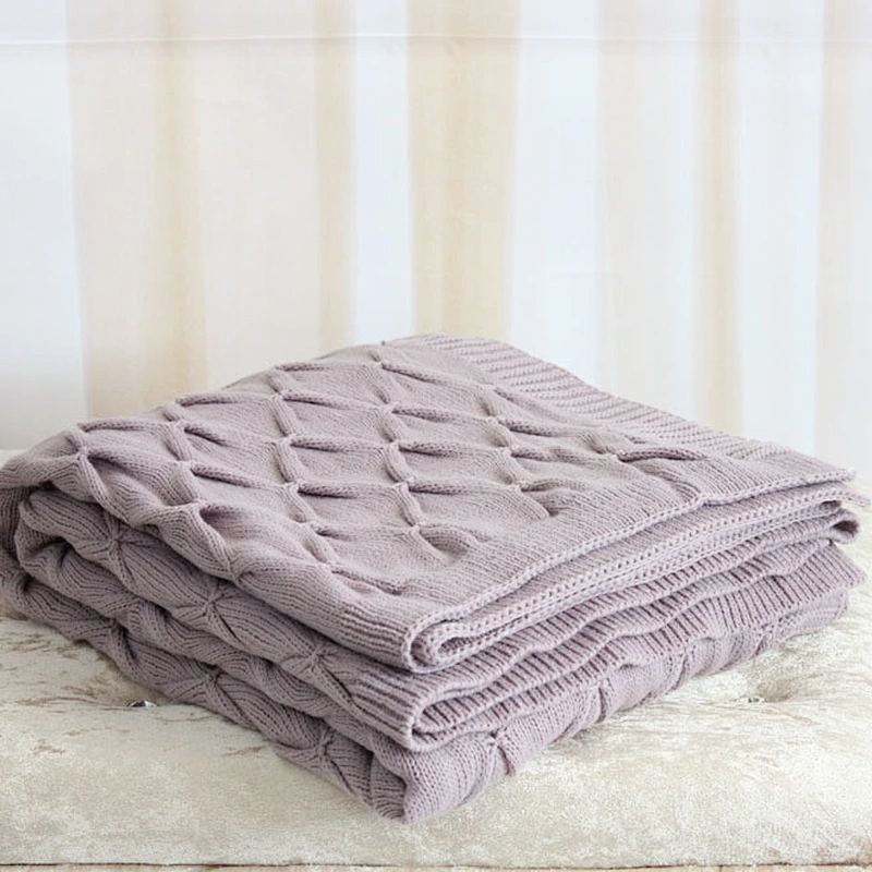100% Acrylic 3D  Sofa Decorative  Super Soft Luxury Knit Throw Blanket