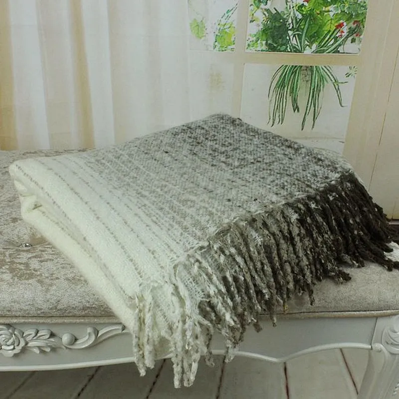 100% Acrylic Disgraded Decorative Soft Sofa Faux Mohair Throw