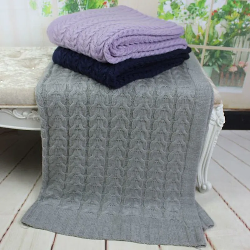 100% Acrylic Super Soft Cable Knit Throw