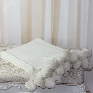 100% Acrylic Pompom Spain Home Soft Spring Blanket