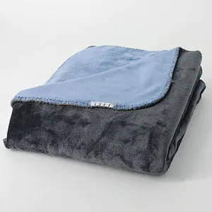 100% Polyester Two Tone Flannel Fleece Blanket