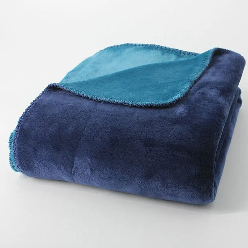 100% Polyester Two Tone Flannel Fleece Blanket